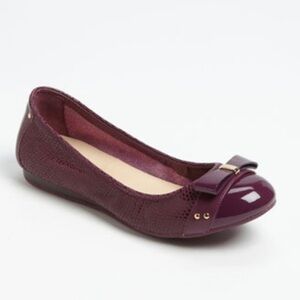 Cole Haan Air Monica bow front snakeskin patent leather ballet flats plum 7.5-8
